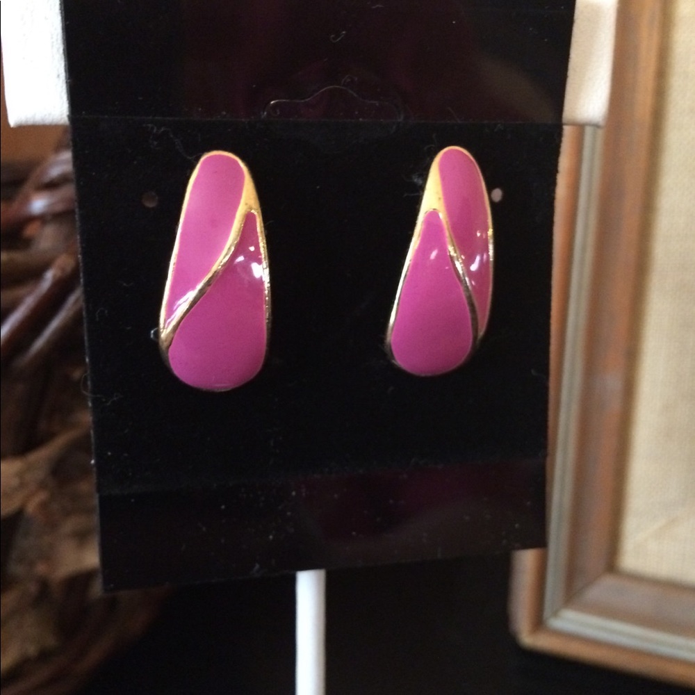 Vintage Gold & Purple Earrings
